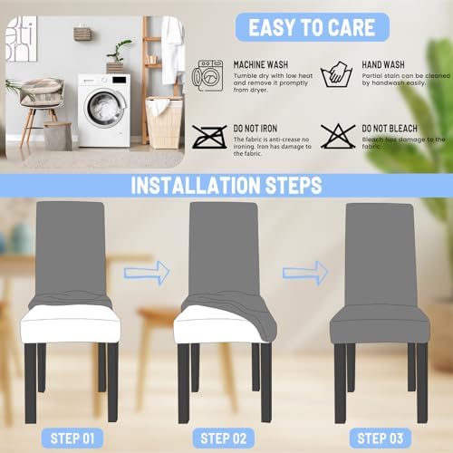 Fhberni Stretch Dining Chair Covers 4 Pack