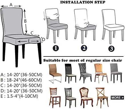 Stretch Chair Covers Set of 6 Black Marble