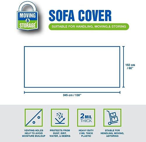 Moving Storage Premium Extra Large 2 MIL Clear Plastic Sofa Cover 1