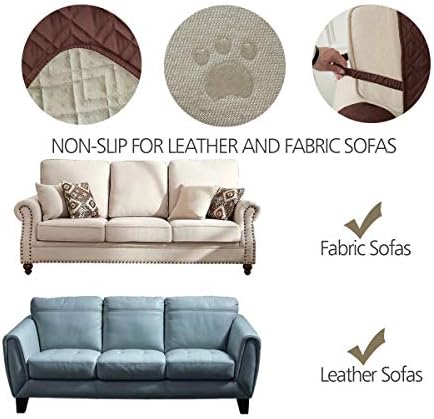 Ameritex Loveseat Cover Water Resistant Quilted Protector with Back Nonslip Paws