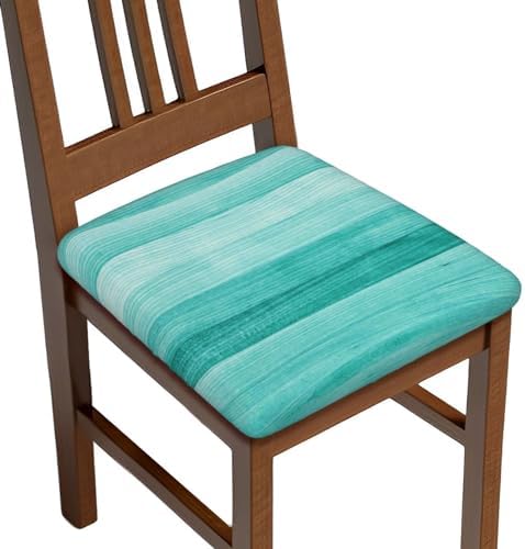 Teal Turquoise Stretchable Dining Chair Cover for 4 Seats