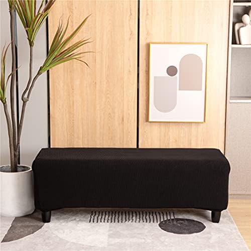 Cornasee Stretch Ottoman Cover Rectangle - Black X-Large