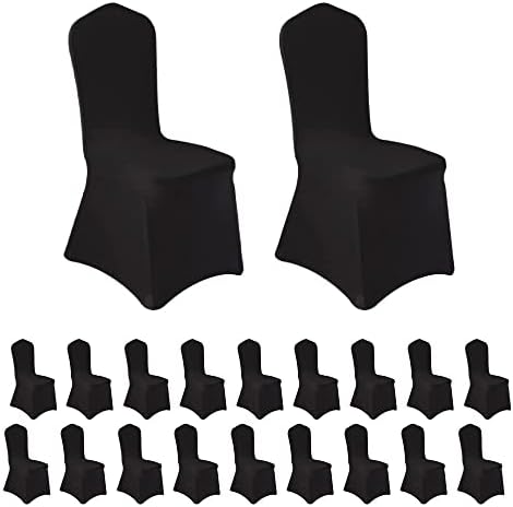 20 Pcs Black Washable Removable Dining Chair Covers