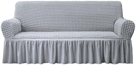 NICEEC Sofa Slipcover Grey 3 Seater Universal High Stretch Durable Cover