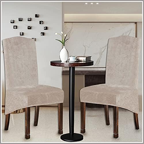 Velvet Plush Dining Chair Covers Spandex Slipcover Set of 6