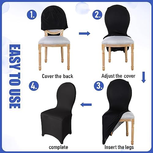 Macarrie 100 Pcs Spandex Chair Covers Black 1