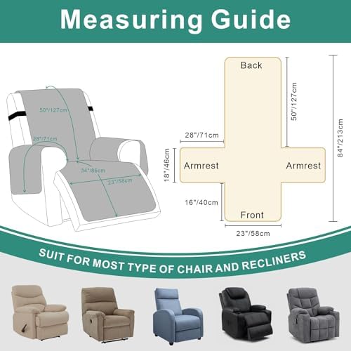 Foxdecor Recliner Chair Covers - Brown 23 W 1