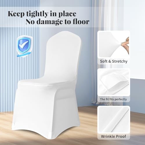 BIGTONE 50 Pcs Beige Chair Covers for Weddings and Events