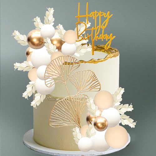 Gyufise 57Pcs Khaki Boho Grass Cake Topper Decorations