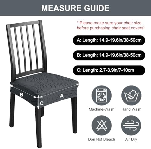 Dining Chair Seat Covers Set of 4 Dark Grey 1