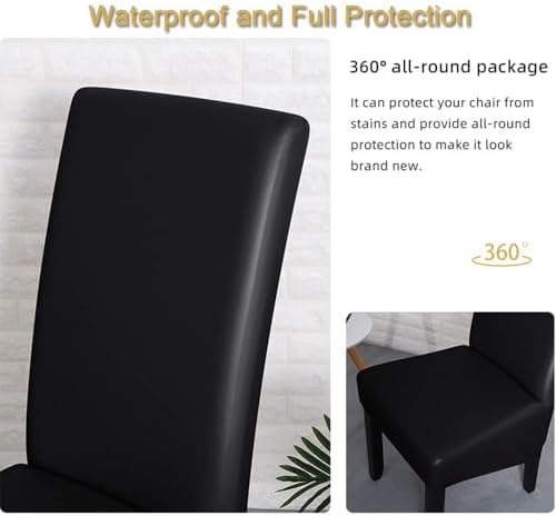 Lygooh Waterproof PU Leather Dining Chair Covers 1