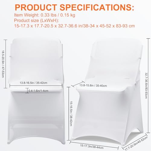 30 Pack White Folding Chair Covers for Parties and Weddings 1