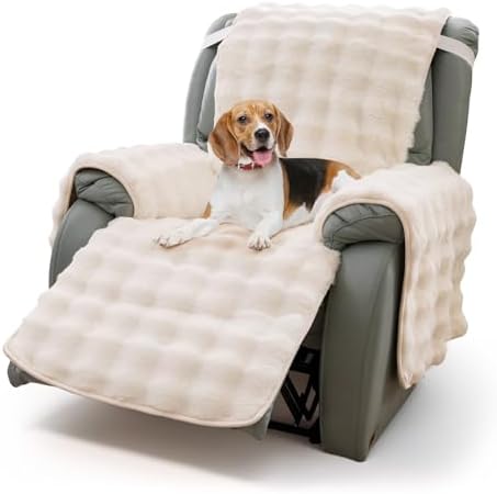 TOPCHANCES Thick Plush Rabbit Recliner Chair Cover