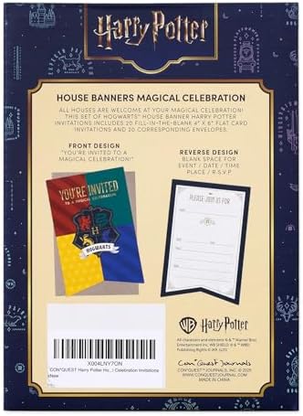 CONQUEST Harry Potter House Banners Themed Invitation Set