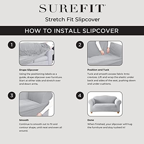 SureFit SF39058 Stretch Pinstripe Recliner Slipcover - Cream