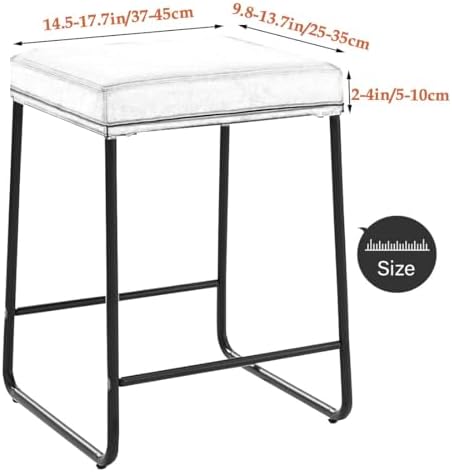 Levoberg Rectangle Bar Stool Cover Set of 2 Beige