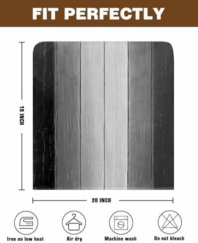 Black Grey Gradient Wood Board Dining Chair Cover 4 Pack