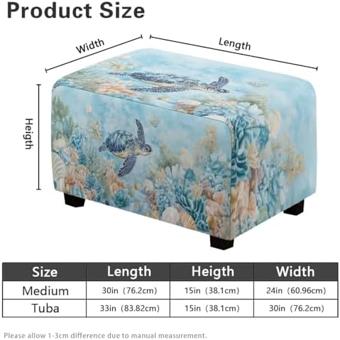 Eritanaer Sea Turtle Stool Cover with Elastic Band