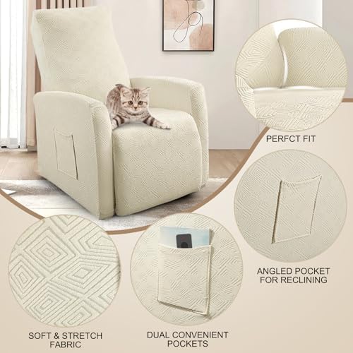 SearchI Recliner Chair Cover 4 Piece Set for Small Recliners