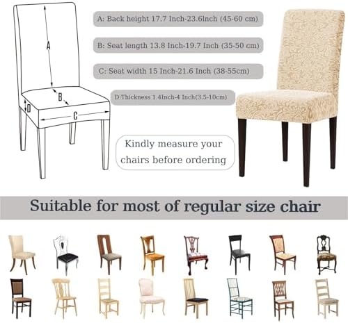 Stretch Jacquard Dining Chair Covers for Home Decor