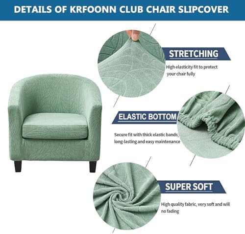 KRFOONN 2 Piece Stretch Club Chair Slipcover