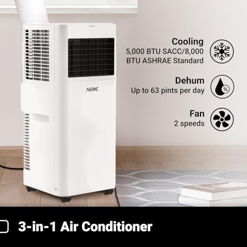 Aeric 5000 BTU Portable AC with Dehumidifier and Remote Control 1
