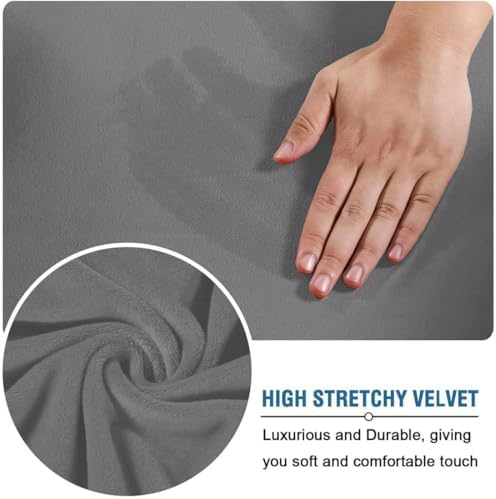 Velvet Square Ottoman Cover with Elastic Bottom 1