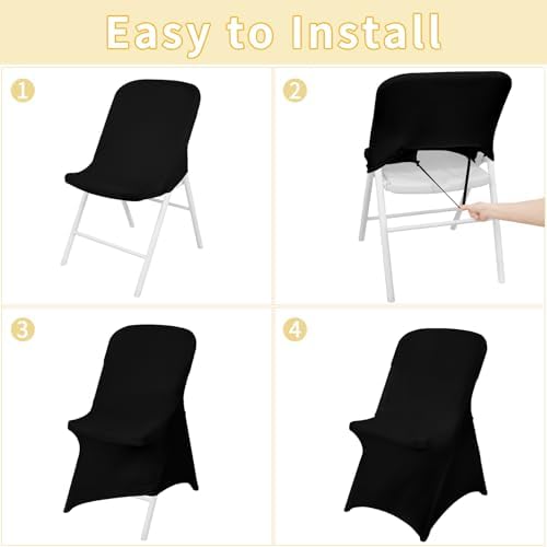 Black Stretch Folding Chair Covers 30 Pack