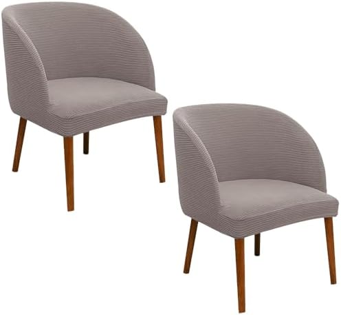2 Pcs Curved Back Dining Chair Slipcover