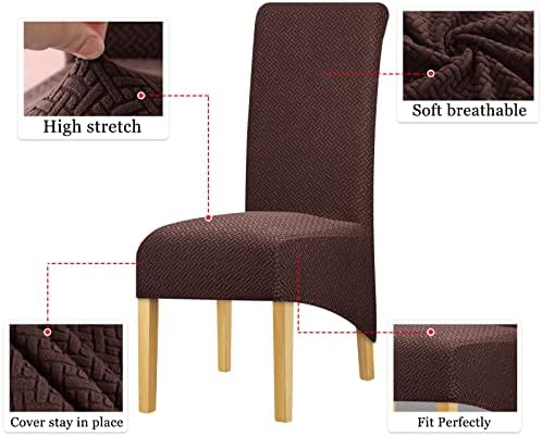 Lellen XL Stretch Chair Covers Set of 4 Brown 1