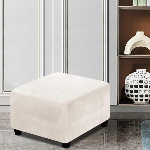 Square Velvet Ottoman Covers with Elastic Bottom