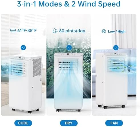 GAOMON 10000 BTU Portable AC Unit Quiet Operation with Remote Control