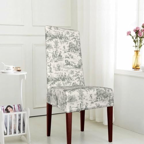 GeRRit Black French Country Toile Dining Chair Covers