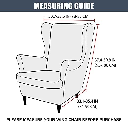 CONRUSER Stretch Wingback Chair Covers Green