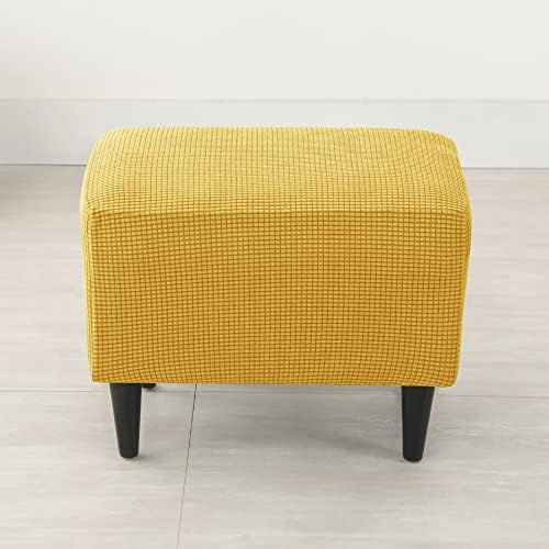 CONRUSER Stretch Ottoman Covers Soft Jacquard Slipcovers 1