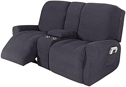 NILUOH Reclining Loveseat Cover with Console 8-Piece