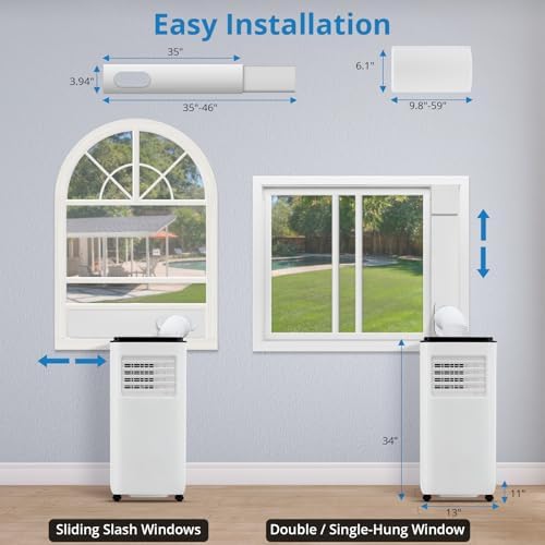 10000 BTU Quiet Portable AC for 450 Sq Ft Room