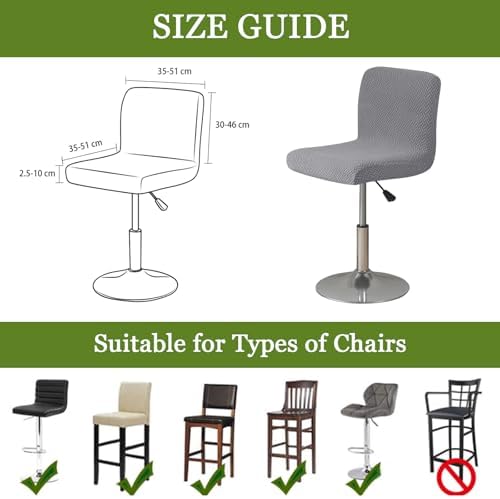 FUANGUI Stool Covers Set of 2 for Kitchen and Pub Chairs