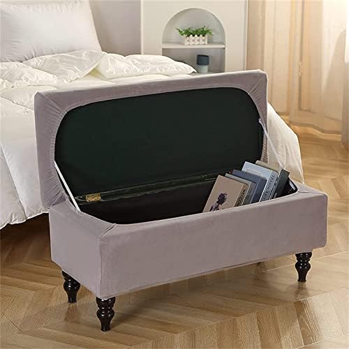 Velvet Folding Storage Bench Cover for Living Room