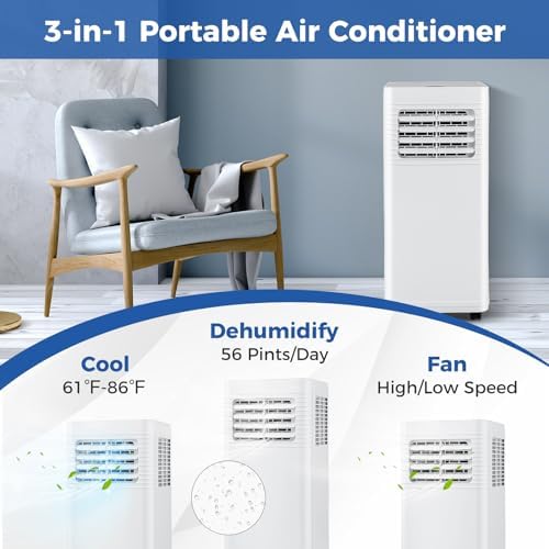 DORTALA 9000 BTU Portable AC Unit with Fan and Dehumidifier 1