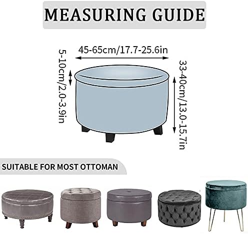 XMNTG Grey Stretch Stool Cover with Elastic Bottom