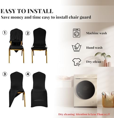 BIGTONE 50 Pcs Beige Chair Covers for Weddings and Events