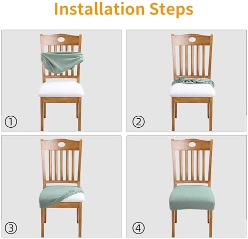 Stretch Waterproof Chair Seat Covers 4PCS for Dining Room and Bedroom