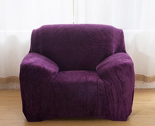 Vctops Velvet Plush Stretch Chair Slipcover for Kids and Pets