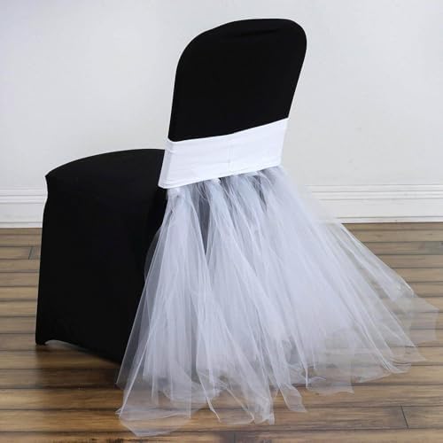 Efavormart Stretchy Tulle Chair Skirt for Weddings