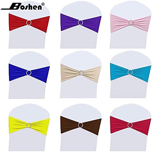 100PCS Red Stretch Chair Bows and Sashes for Wedding Parties