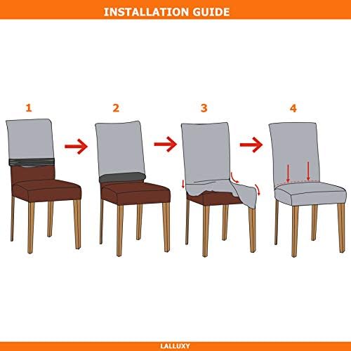 Lalluxy Stretchy Dining Chair Slipcovers Set of 4 Beige Flowers II