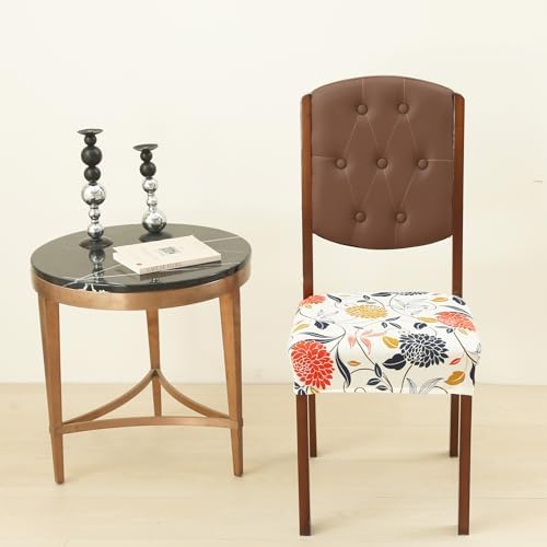Set of 4 Dining Chair Seat Covers with Rear Coverage