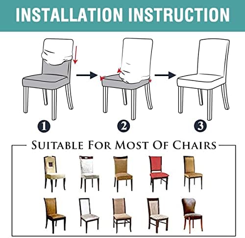 Velvet Chair Covers Set of 4 for Dining Room and Kitchen