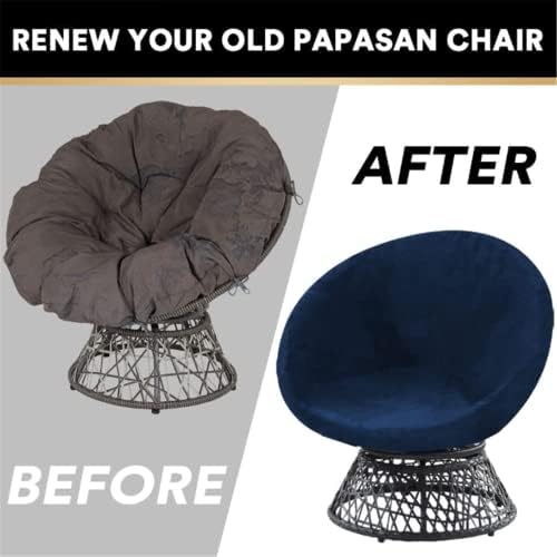 Velvet Papasan Chair Cover Slipcover - Stretch Fit for 37-48 Inch Chairs